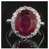 14K Gold 8.78 ct Ruby & Diamond Ring