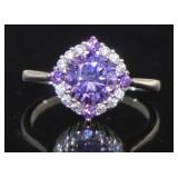 Cushion Cut 2.84 ct Amethyst Designer Ring