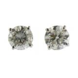 14kt Gold Brilliant 1.40 ct Diamond Stud Earrings