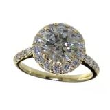 14kt Yellow Gold 3.40 ct Round Diamond Ring