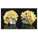 18kt Gold Yellow/Rose/White Earrings *Nice