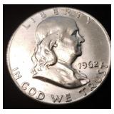 1962-D Franklin Silver Half Dollar