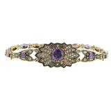 Oval & Marquise Cut 16.44 ct  Amethyst Bracelet