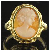 14kt Gold Vintage Cameo Dinner Ring