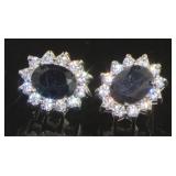 Genuine 4.00 ct Oval Sapphire Earrings