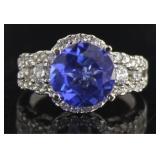 Round 3.66 ct Tanzanite Designer Ring