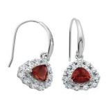 Genuine Trillion Garnet Designer Earrings