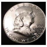 1960 Franklin Silver Half Dollar BU