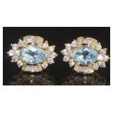 Genuine Blue Topaz Designer Earrings