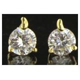 10kt Gold 2.00 ct CZ Stud Earrings