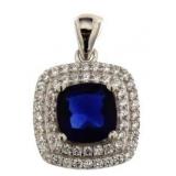 Cushion Cut 4.00 ct DBL Halo Designer Pendant