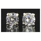 Brilliant 2.00 ct White Topaz Solitaire Earrings