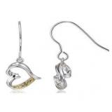 Genuine Yellow Diamond Heart Earrings