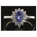 Pear Cut 3.31 ct Tanzanite Designer Ring