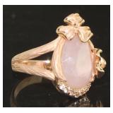 Stunning Rose Chalcedony & White Topaz Ring