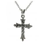 Stunning White Topaz Cross Necklace