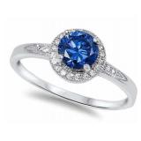 Beautiful Round Sapphire Solitaire Ring