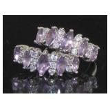 Genuine 1.50 ct Amethyst Designer Earrings