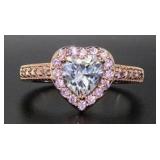 Brilliant Heart Diamondlite CZ & Pink Topaz Ring