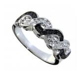 Genuine Black & White Diamond Designer Ring