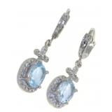 Beautiful 8.00 ct Blue Topaz Dangle Earrings