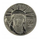 1998 .999 Fine Platinum $50 Liberty Coin