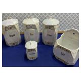Vintage German Cannister Set & Salt Jar