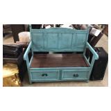 Elements Turquoise Painted Storage Bench