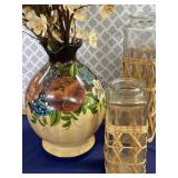 Vase Flowers & 2 Jars