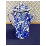 Blue & White Metal Teapot