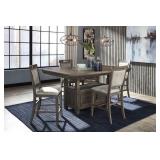1Ashley D762 Storage Bar Table & 4 Bar Stools