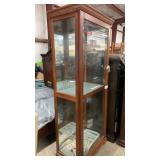 Vintage Oak Mirror Back China Cabinet