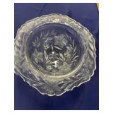 Footed Crystal Bowl Etched