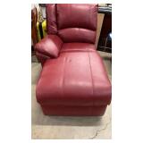 Berkline Burgandy One Arm Chaise