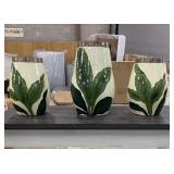 Large Floral Decorative Pots ( Set of 3 )