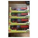 4 Friction Farm Tractors W/ Wagons