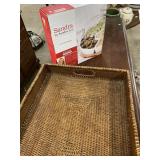 Bamboo Lazy Susan & Wicker Tray