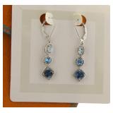 Genuine Blue Topaz & Diamond Accent Dangle Earring