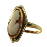 10kt White & Yellow Gold Vintage Cameo Ring