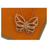 Rose Toned Butterfly Fashion Pendant