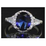 Oval 2.50 ct Sapphire & Baguette Ring