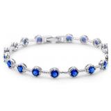 Brilliant 6.50 ct Sapphire Tennis Bracelet