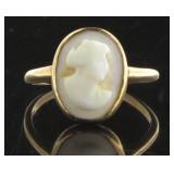 10kt Gold Vintage Carved Cameo Ring