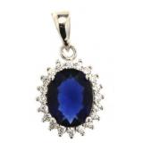 Oval 4.10 ct Sapphire Designer Pendant