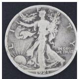 1921-S Walking Liberty Silver Half Dollar *KEY