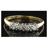 14kt Gold Vintage Crescent Wedding Band