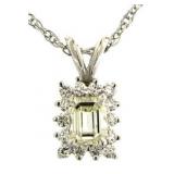 14kt Gold Emerald Cut 1.28 ct Diamond Pendant