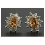 Genuine Golden Citrine Designer Earrings