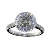 14K White Gold 1.71 ct Round Diamond Ring