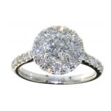 14K White Gold 1.62 ct Round Diamond Ring